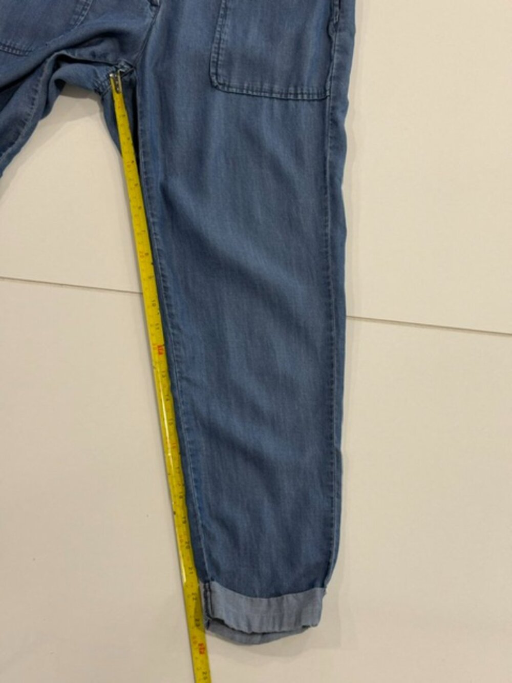 New York & Company XS Chambray Tencel Sleeveless Utility Jumpsuit Button Front - Picture 9 of 10